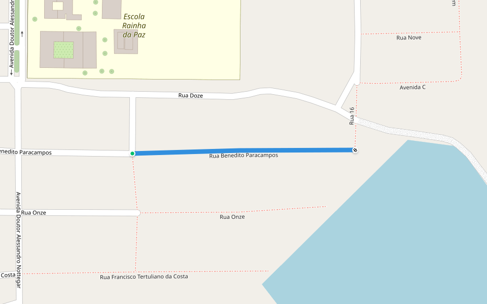 Rua Benedito Paracampos walking route map in Quixadá