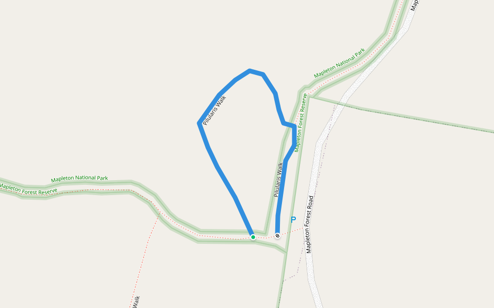 Pilularis Walk walking route map in Mapleton