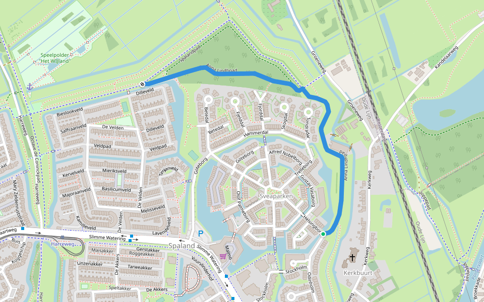 Anna Lindhpad walking route map in Schiedam