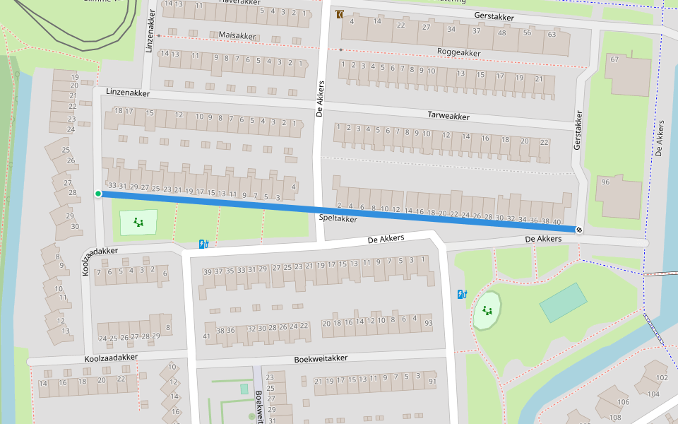 Speltakker walking route map in Schiedam