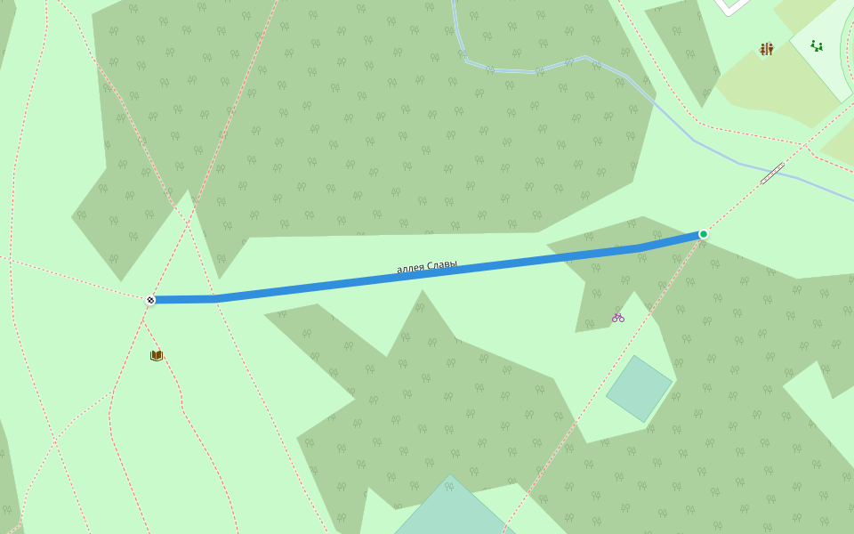 аллея Славы walking route map in Yegoryevsk
