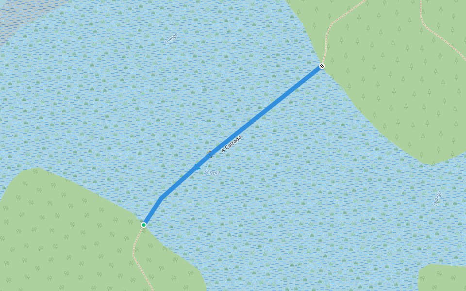 A Calzada walking route map in O Vicedo