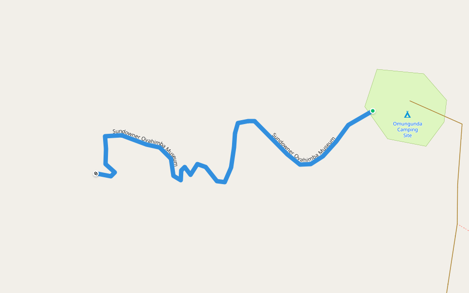Sundowner Ovahimba Museum walking route map in Kamanjab