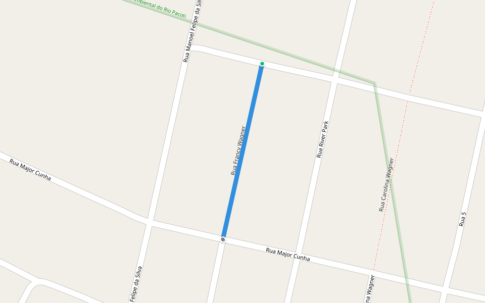 Rua Francy Wagner walking route map in Eusébio