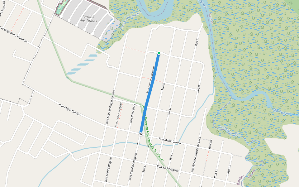 Rua Carolina Wagner walking route map in Eusébio