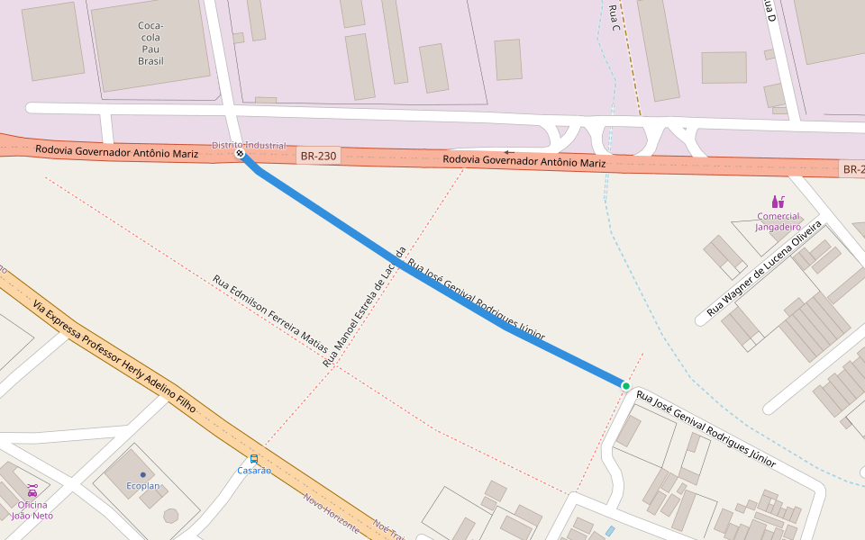 Rua José Genival Rodrigues Júnior walking route map in Patos