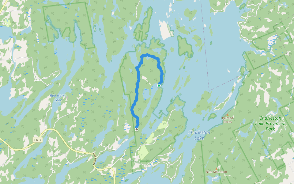 Tallow Rock Bay Loop West walking route map in Athens