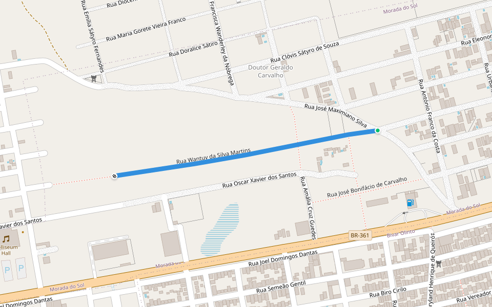 Rua Wantuy da Silva Martins walking route map in Patos