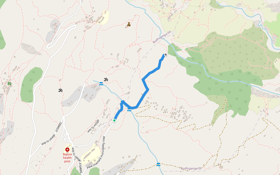 pipal chautara municipality road walking route map in Amargadhi