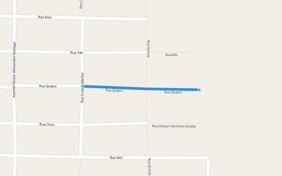 Rua Quatro walking route map in Quixadá