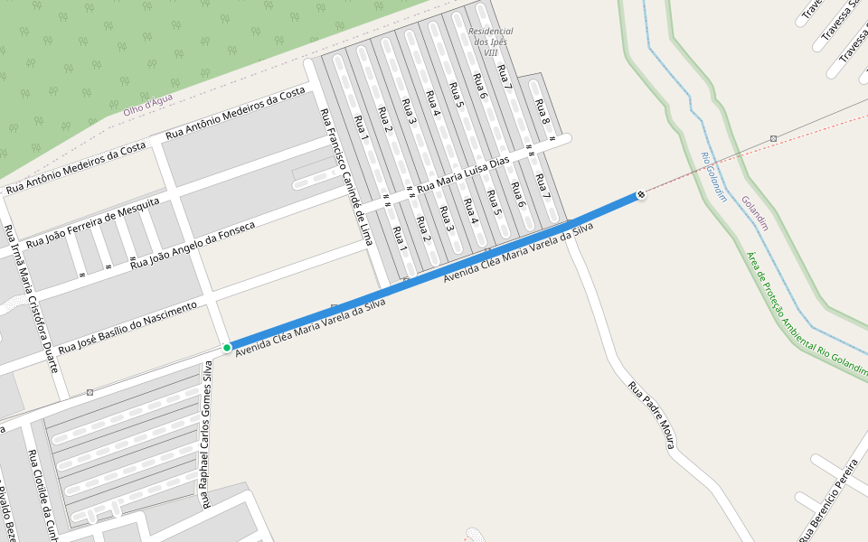 Avenida Cléa Maria Varela da Silva walking route map in São Gonçalo do Amarante