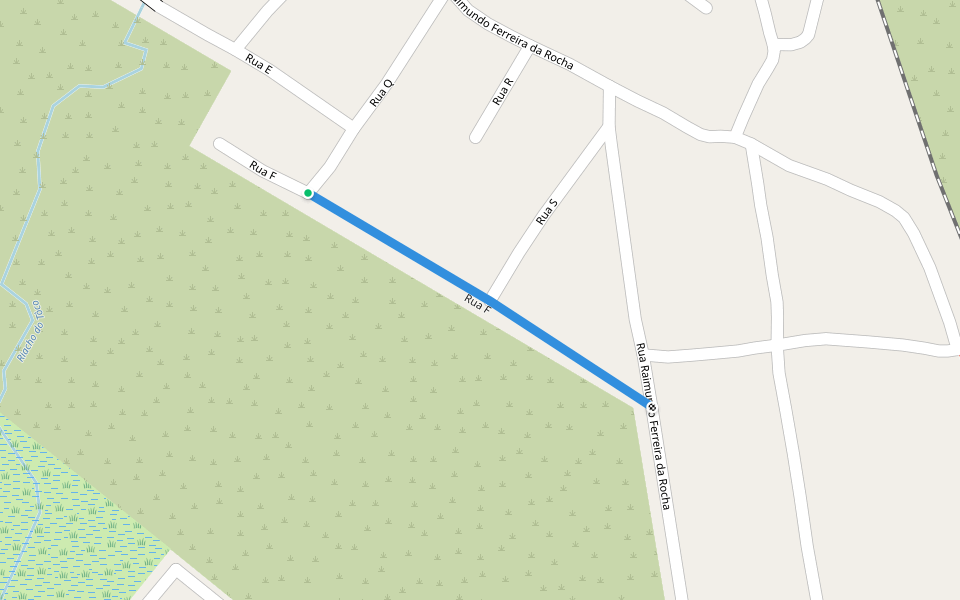 Rua F walking route map in Caucaia