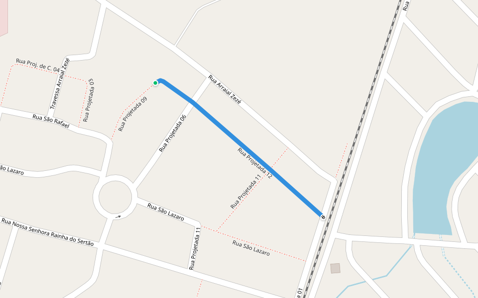 Rua Projetada 12 walking route map in Quixadá