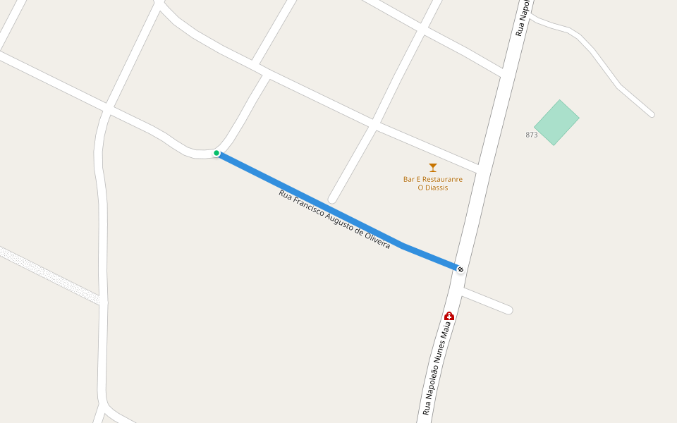 Rua Francisco Augusto de Oliveira walking route map in Limoeiro do Norte