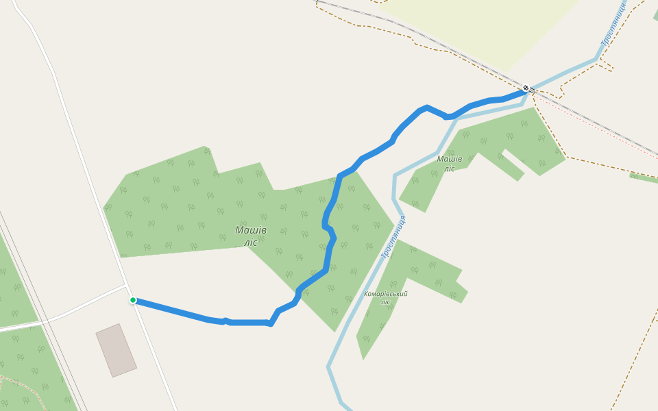 Тропа лісокрадів walking route map in Kopelyanka
