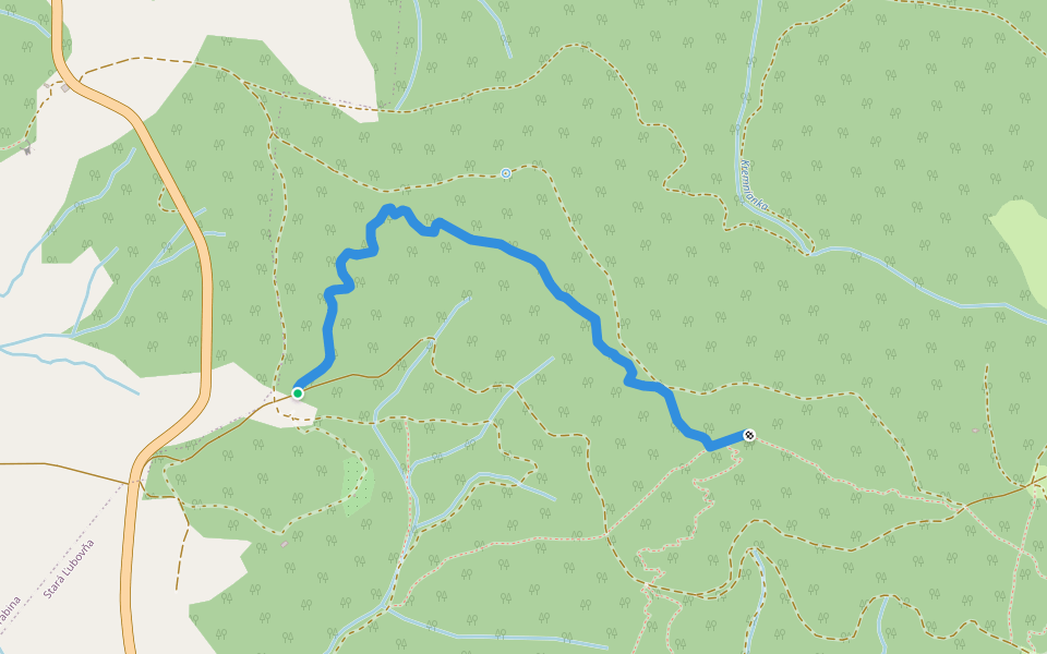 Jelenia stopa walking route map in Jarabina