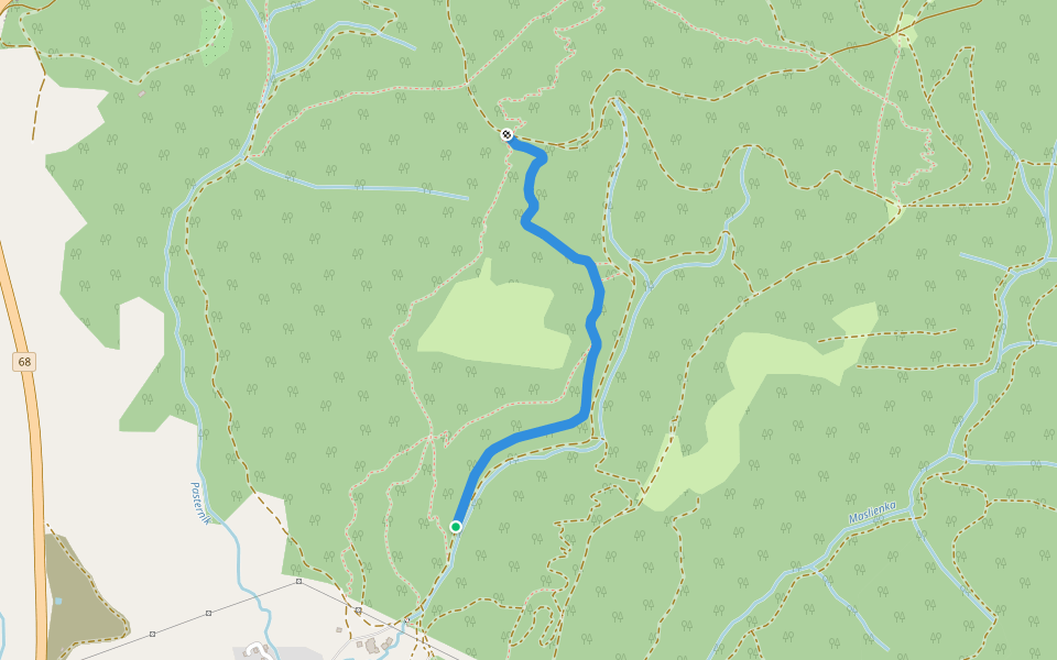 Srnčia stopa walking route map in Stará Ľubovňa