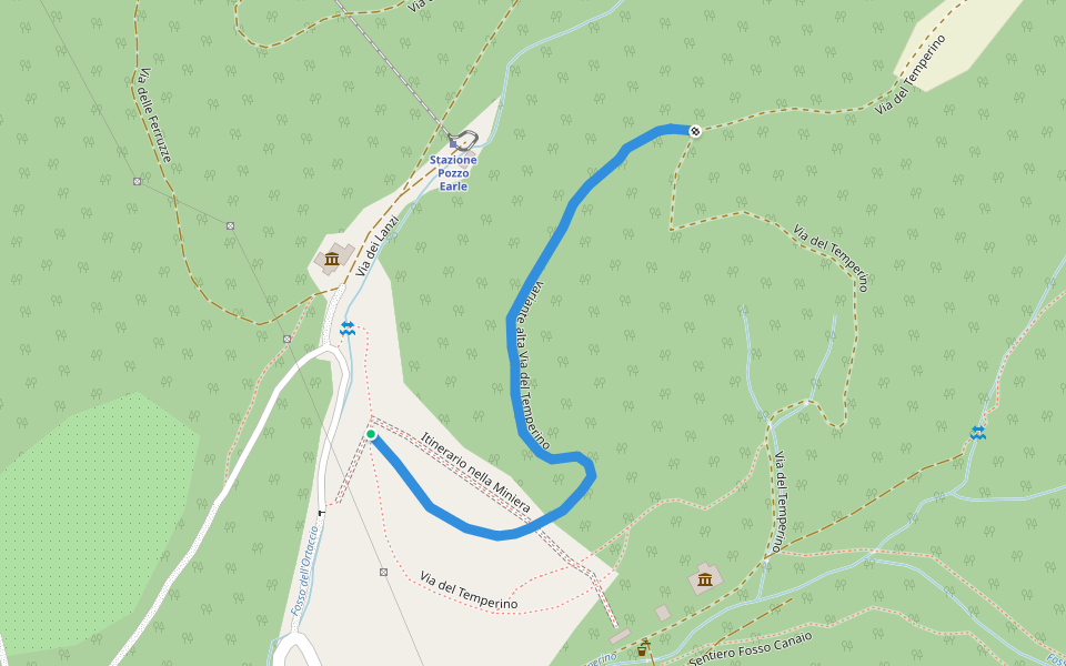 variante alta Via del Temperino walking route map in Campiglia Marittima