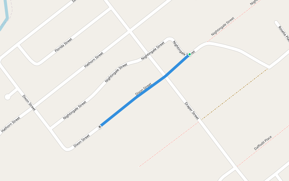 Dixon Street walking route map in Newcastle