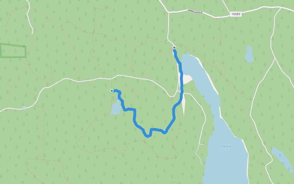 Palvian luontopolku walking route map in Kurhila
