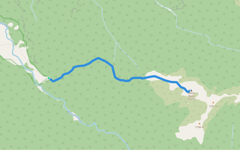Mount Bovis Track walking route map in Atarau