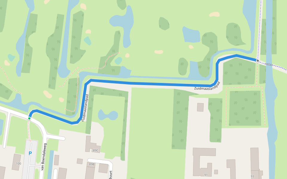 Zuidmaaslandpad walking route map in Vlaardingen