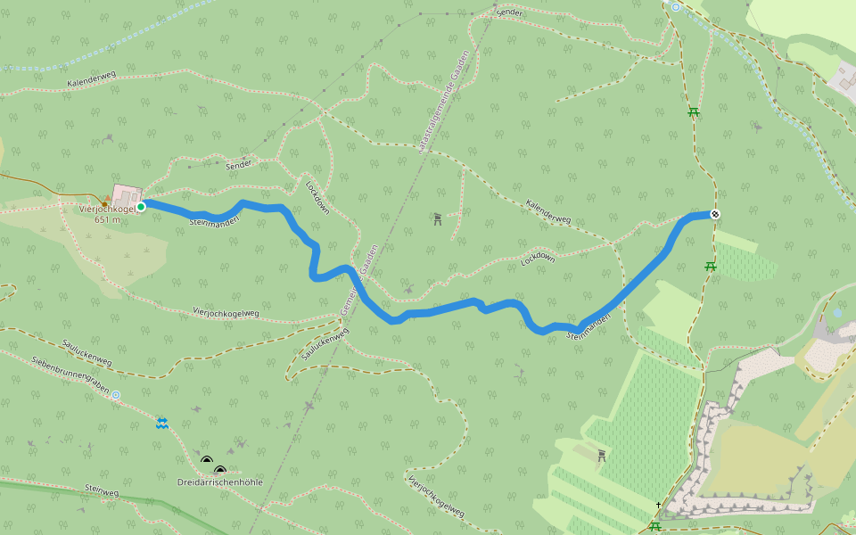 Steinmanderl walking route map in Gaaden bei Mödling