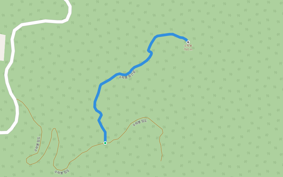 수락봉 등산로 walking route map in Jangsu