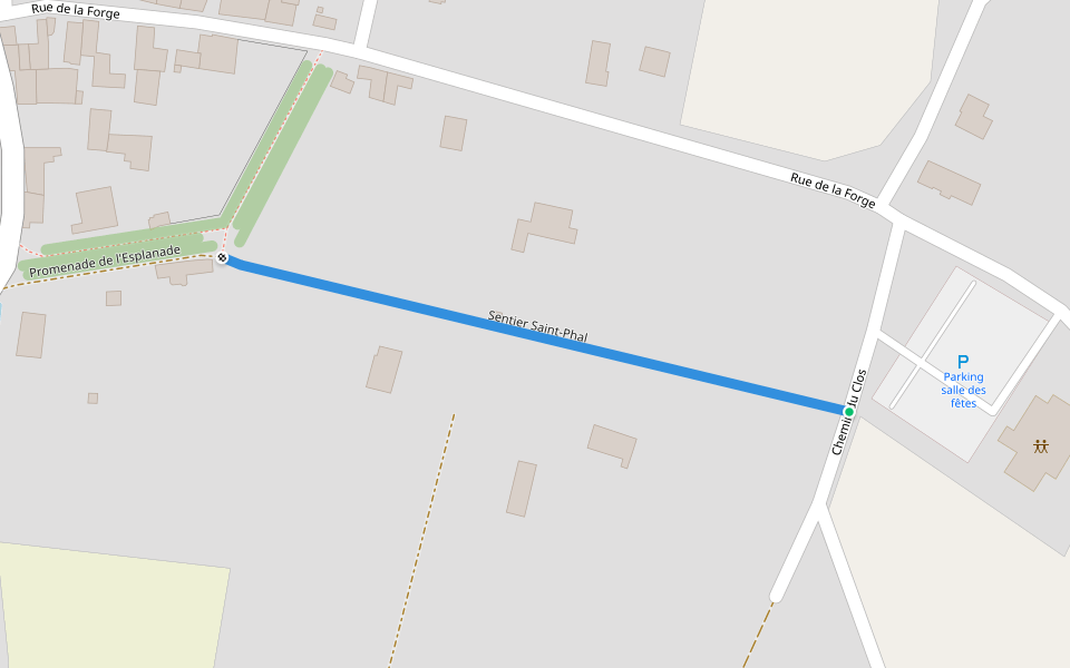 Sentier Saint-Phal walking route map in Vanvey