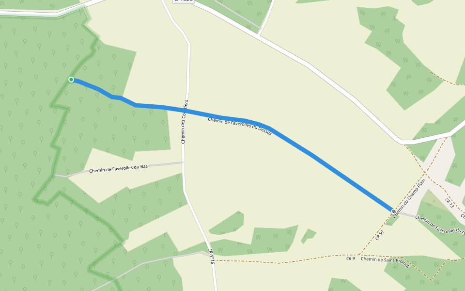 Chemin de Faverolles du Dessus walking route map in Gurgy-le-Château