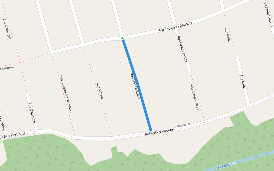 Rua Três Corações walking route map in Igarassu