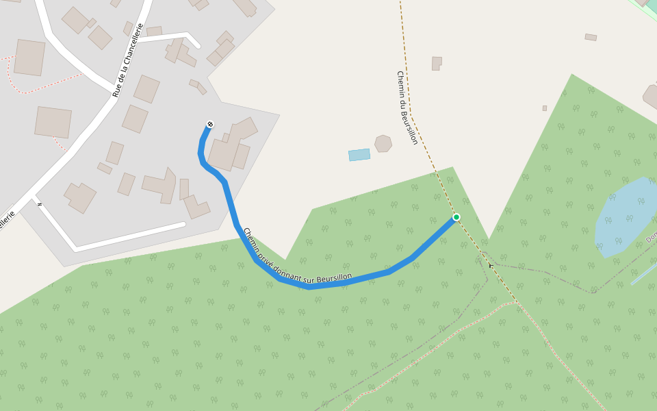 Chemin privé donnant sur Beursillon walking route map in Domont