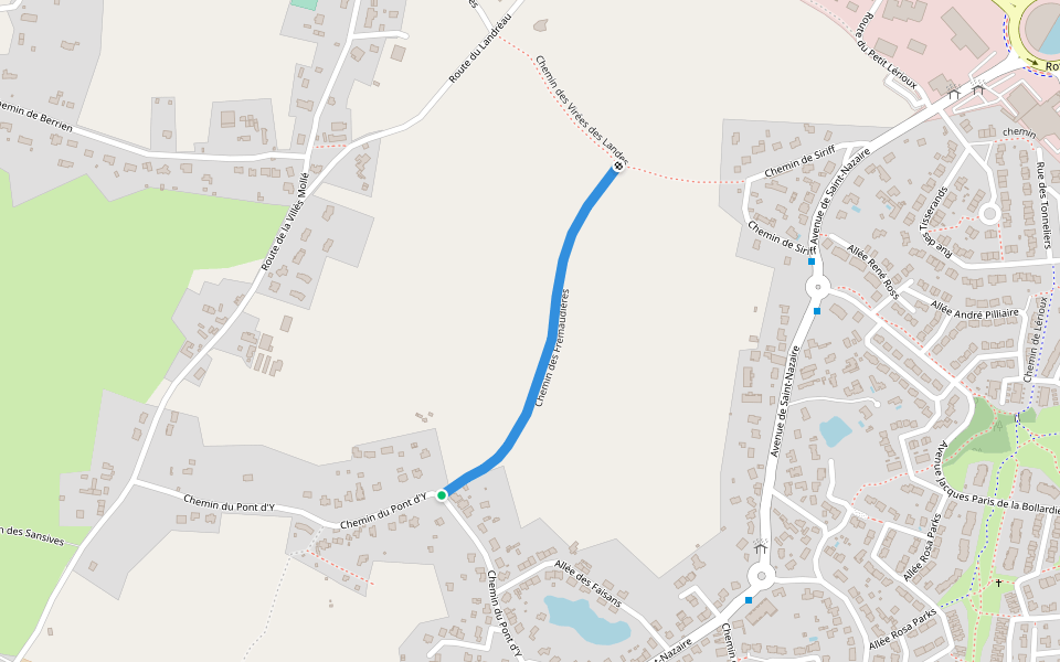 Chemin des Frémaudières walking route map in Saint-Nazaire
