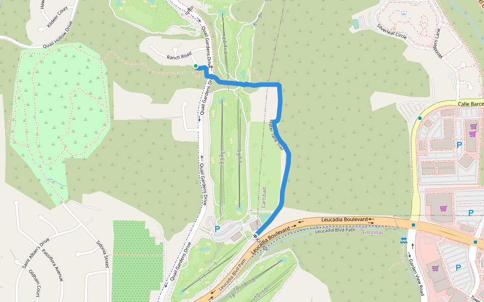 Water Tank Trail walking route map in Encinitas