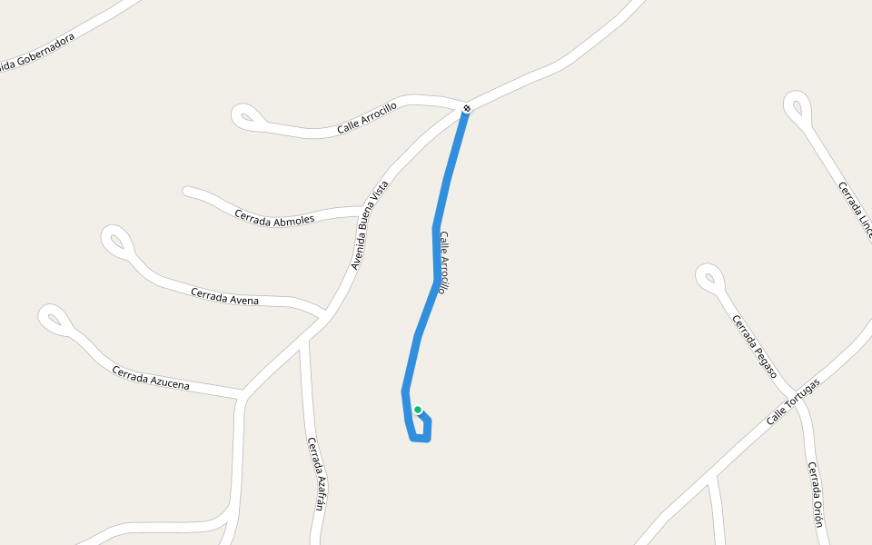 Calle Arrocillo walking route map in El Dorado