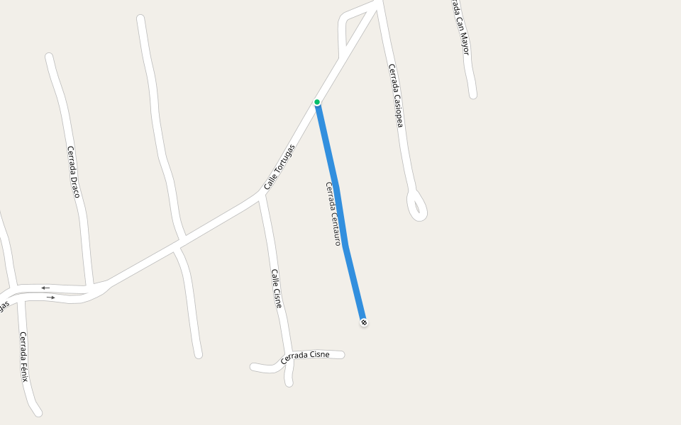 Cerrada Centauro walking route map in El Dorado