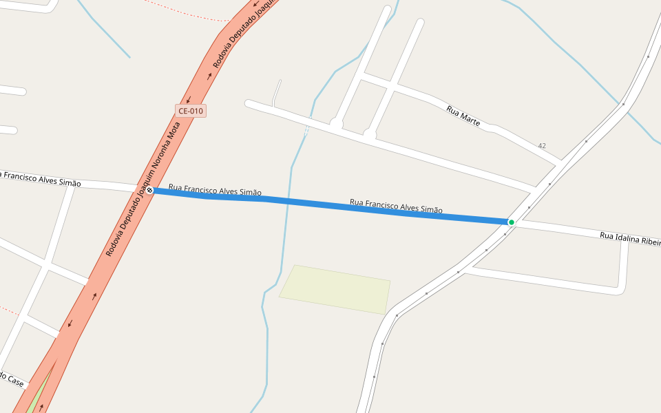 Rua Francisco Alves Simão walking route map in Eusébio