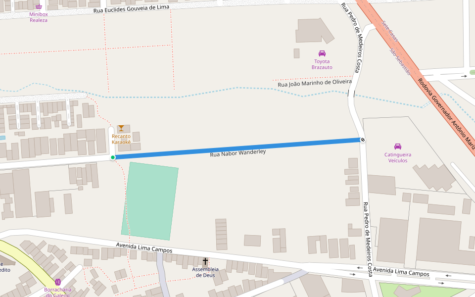 Rua Nabor Wanderley walking route map in Patos