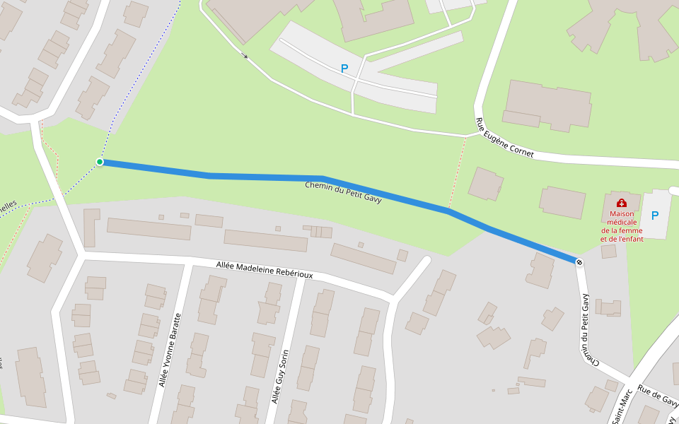 Chemin du Petit Gavy walking route map in Saint-Nazaire