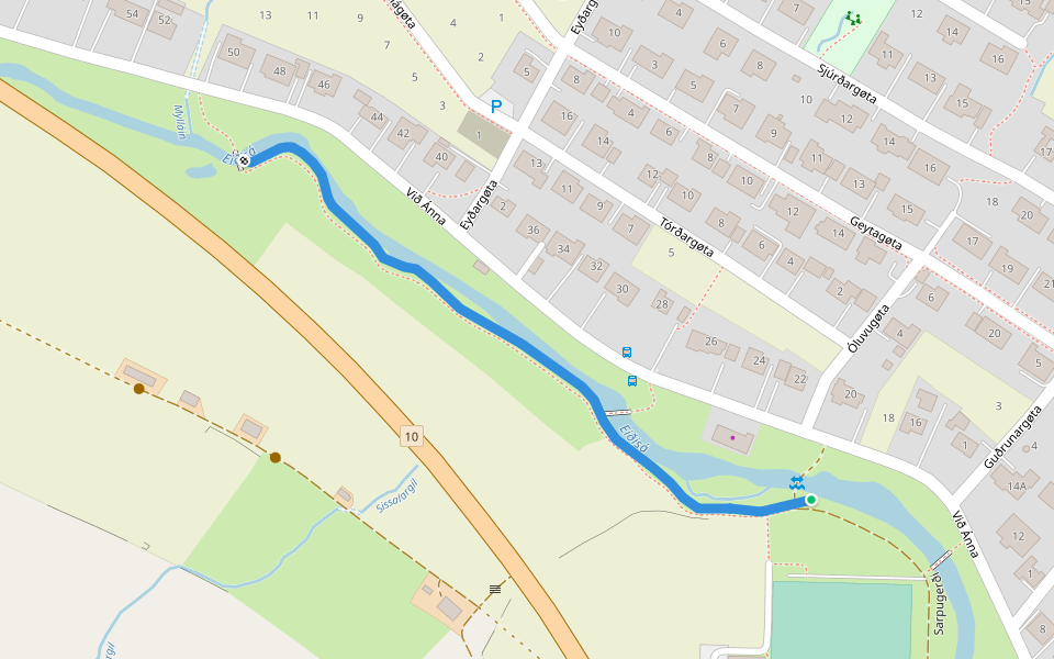 Sarpugerði walking route map in Nordragota