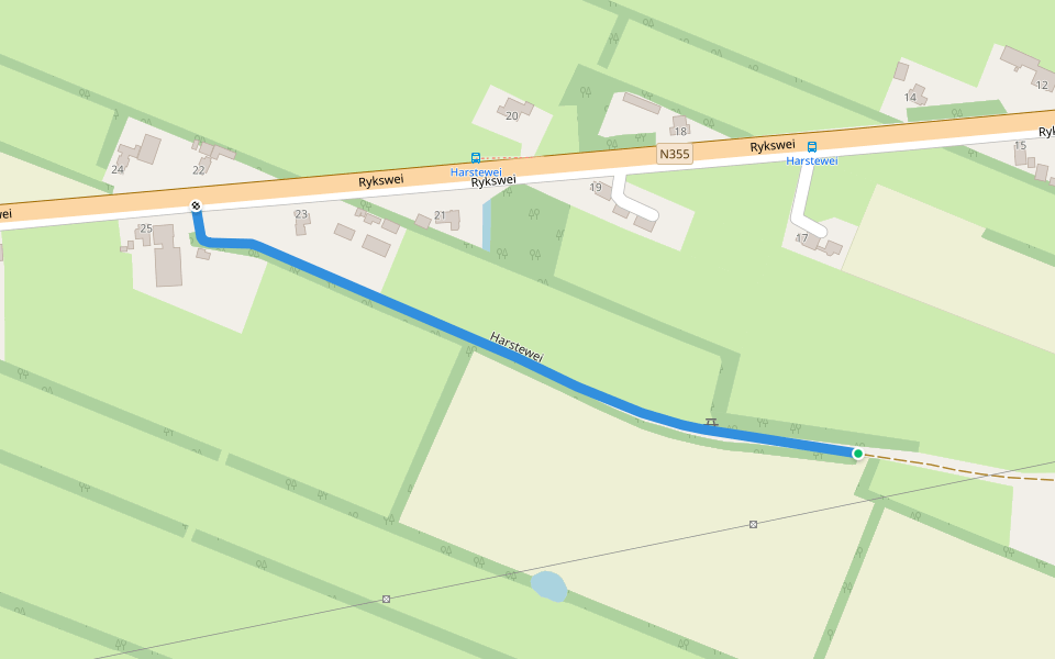 Harstewei walking route map in Kootstertille
