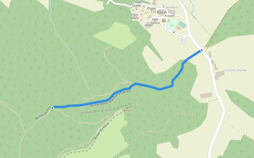 Sentier Botanique Pierre Falcone walking route map in Rennes-le-Château