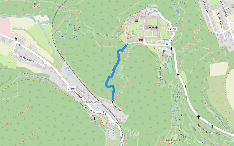 Schickhnway walking route map in Furth bei Göttweig