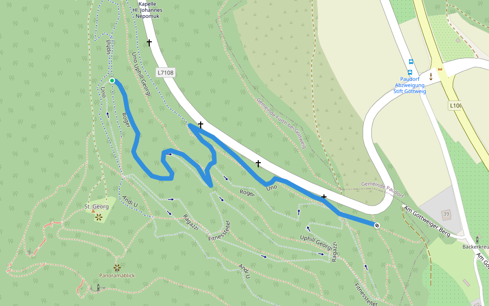 Roger walking route map in Furth bei Göttweig