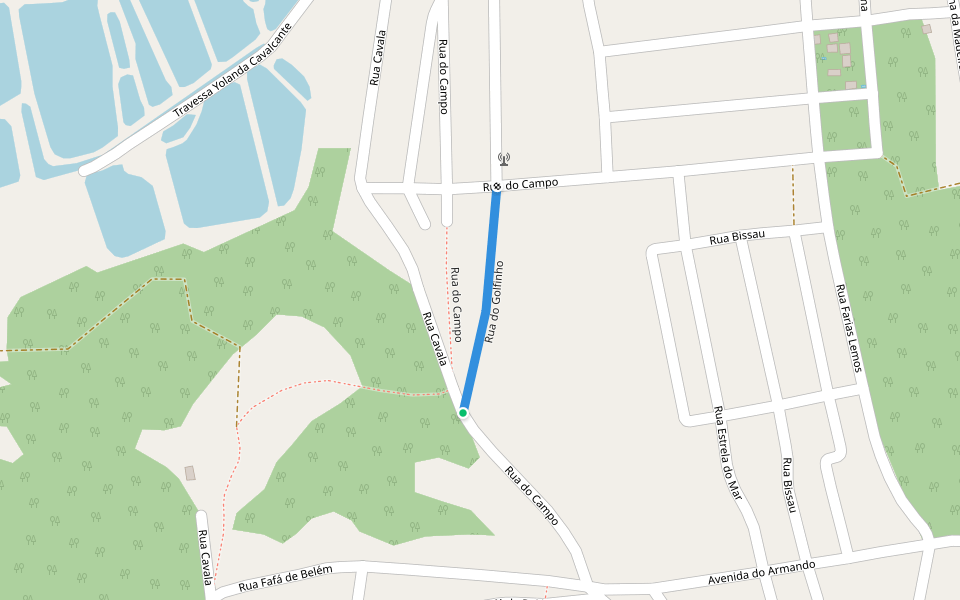 Rua do Golfinho walking route map in Ilha de Itamaracá