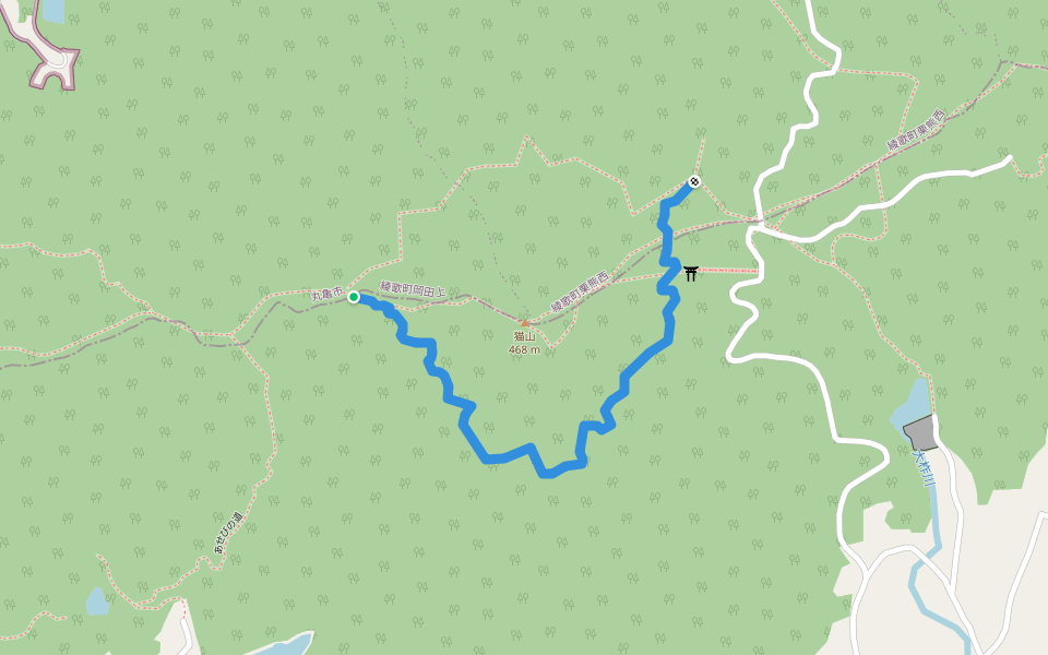 South Traverse walking route map in Marugame