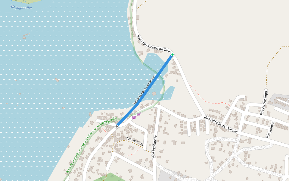 Estrada para as Salinas walking route map in Ilha de Itamaracá