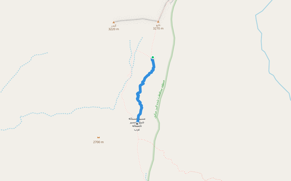 مسیر زمستانه از یال walking route map in Varish