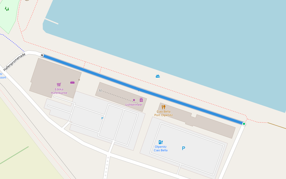 Hafenpromenade walking route map in Kappeln