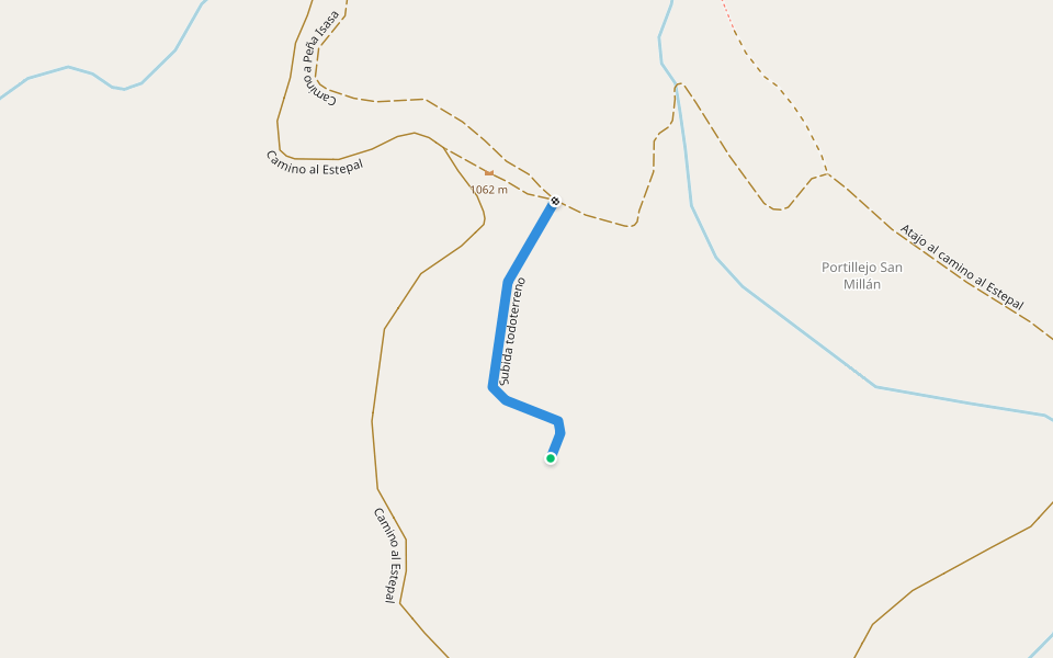 Subida todoterreno walking route map in Muro de Aguas